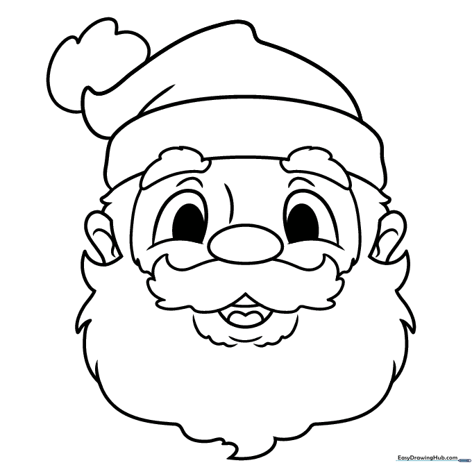 Santa Claus Face Coloring Sheet