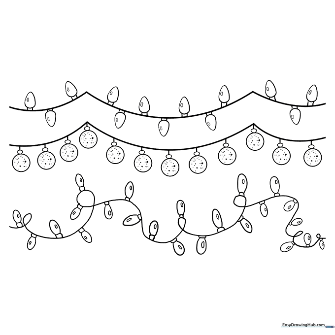 Christmas Lights Coloring Page