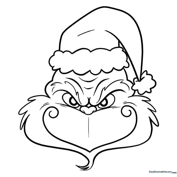 Grinch Face Coloring Page