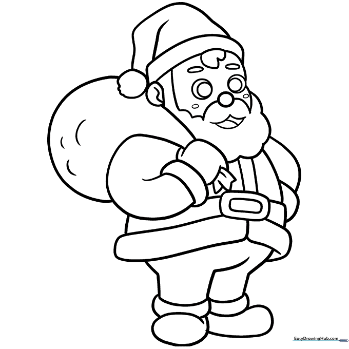 Cartoon Santa Claus Coloring Page
