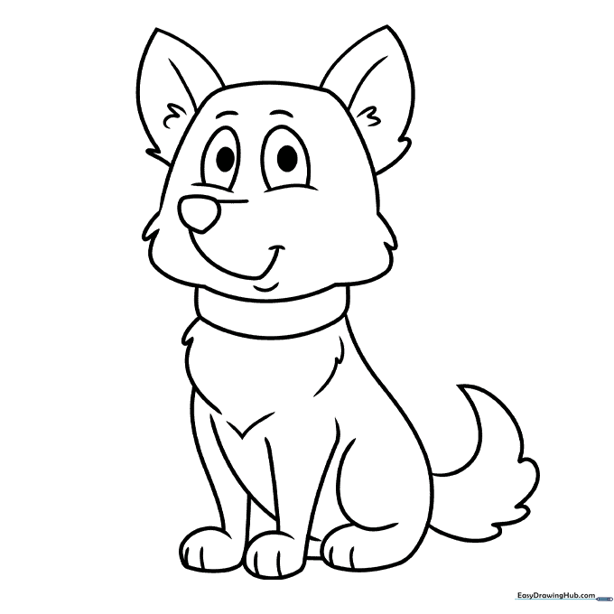 Sitting Dog Coloring Page