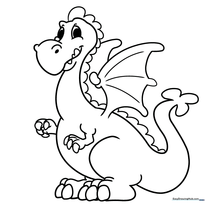 Grown-Up Dragon Coloring Page