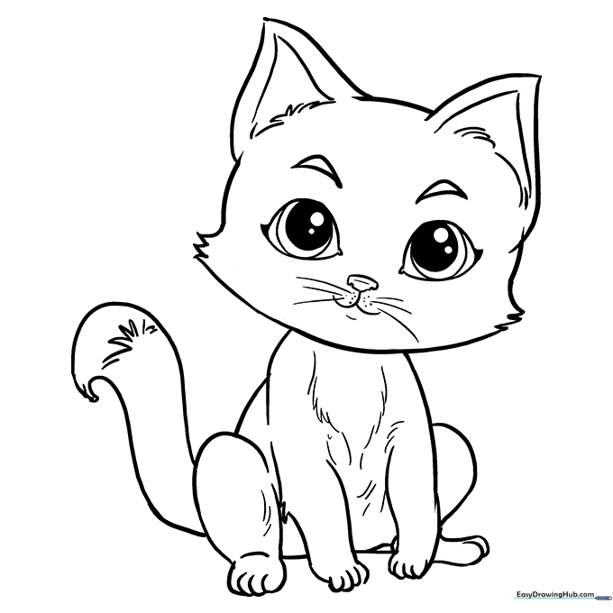 Cute Kitten Coloring Page
