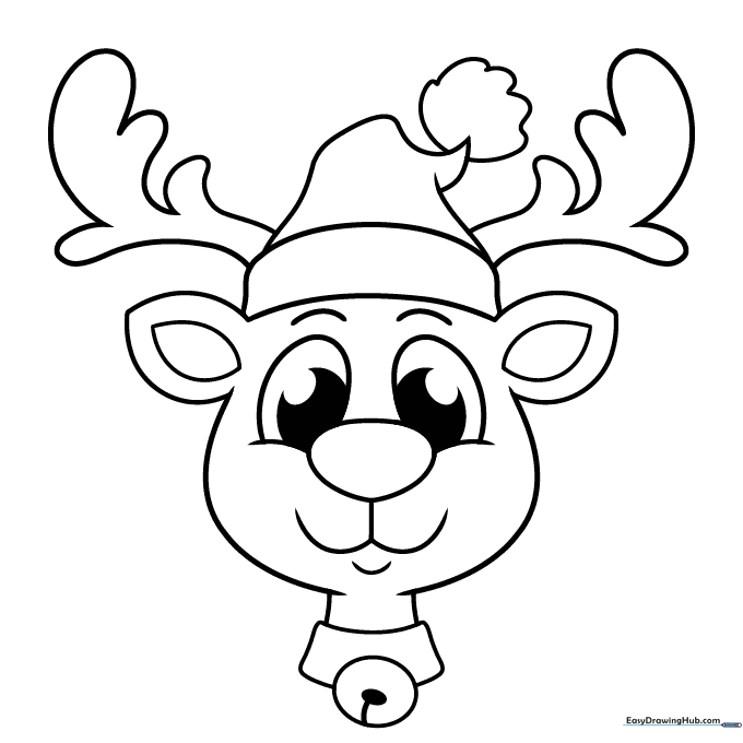 Reindeer Face Coloring Page