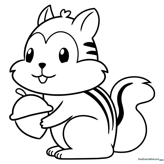 Cartoon Chipmunk Coloring Page