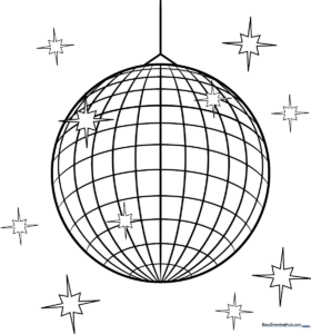 Disco Ball Coloring Page: Fun Printable for Kids