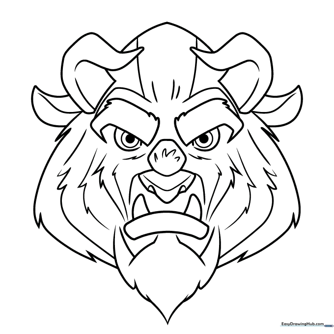 The Beast from Beauty and the Beast Coloring Sheet
