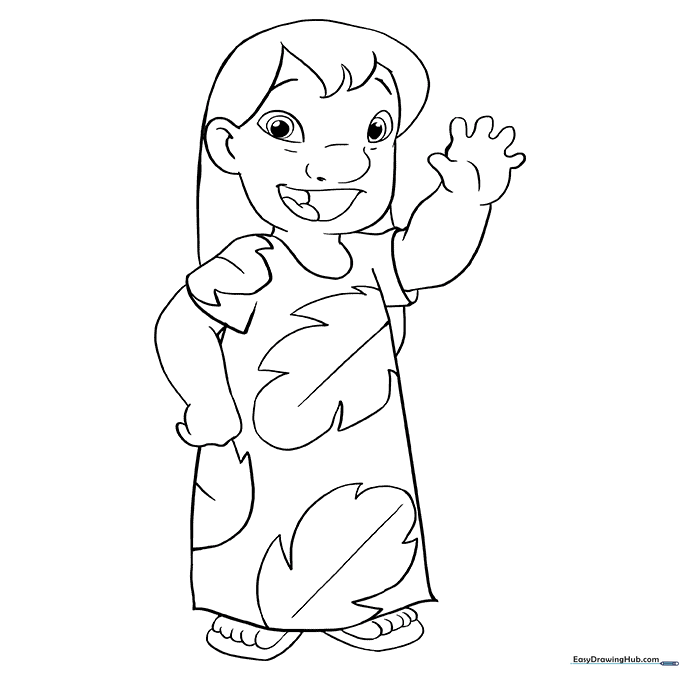 Lilo from Lilo and Stitch Coloring Sheet