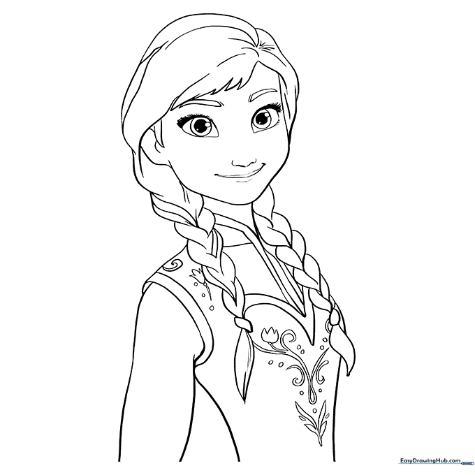 Anna from Frozen Coloring Sheet