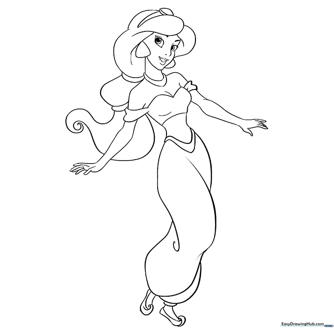 Princess Jasmine from Disney's Aladdin Coloring Sheet