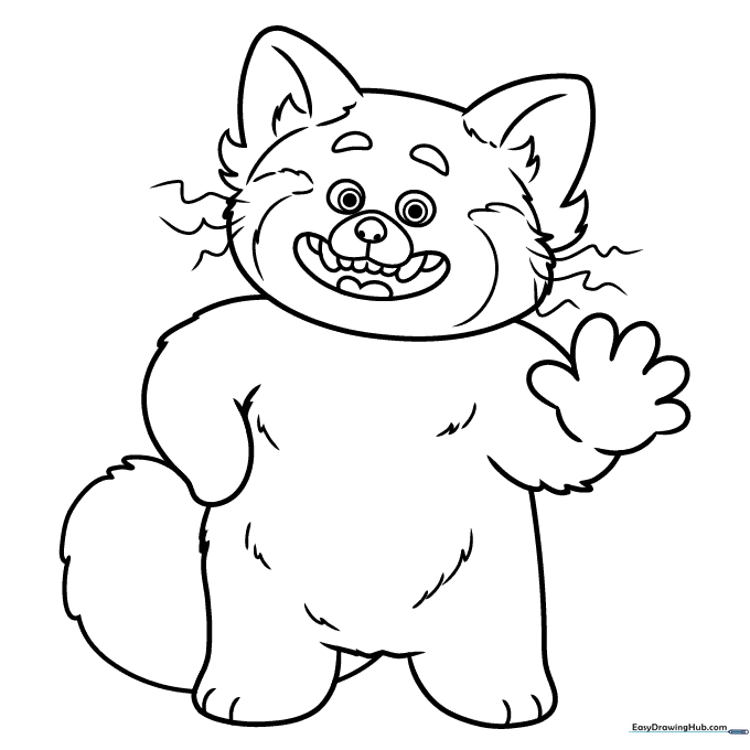 Red Panda Mei Lee from Turning Red Coloring Sheet