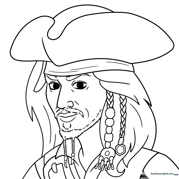 Captain Jack Sparrow Coloring Sheet