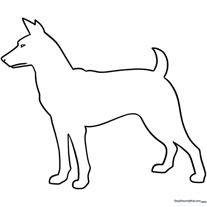 Dog Outline Coloring Sheet