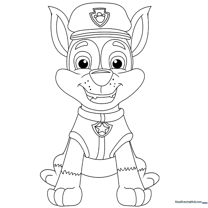 Chase from Paw Patrol Coloring Sheet