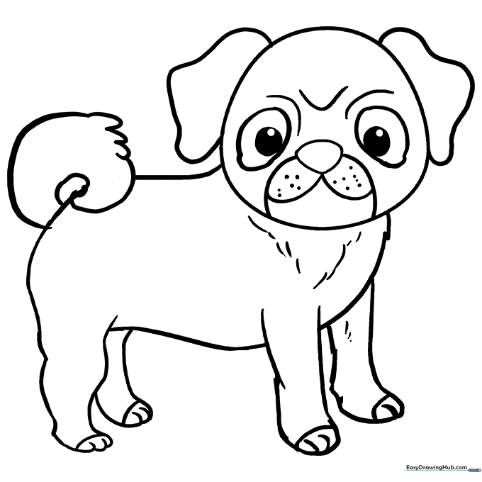 Pug Coloring Sheet