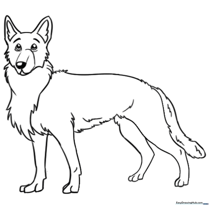 German Shepherd Dog Coloring Sheet