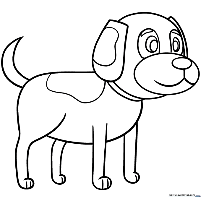 Dog Drawing for Kids Coloring Sheet