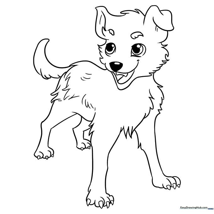 Anime Dog Coloring Page