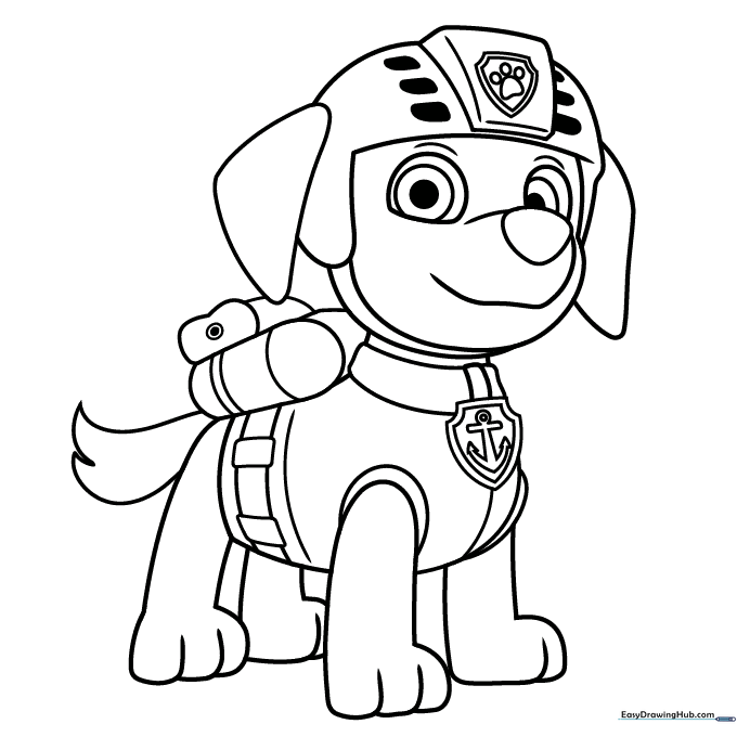Zuma from Paw Patrol Coloring Page