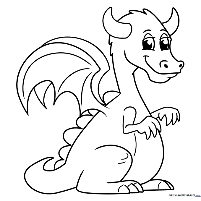 Resting Cartoon Dragon