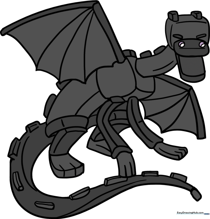How to Draw Ender Dragon from Minecraft