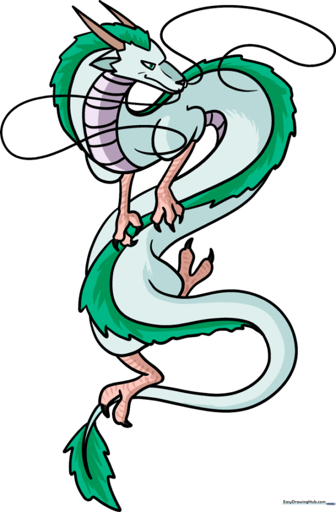 How to Draw the Haku Dragon from Spirited Away