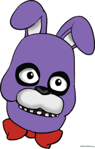 Pencil sketch of Bonnie the bunny from Five Nights at Freddy's showing basic construction lines for the head and ears.