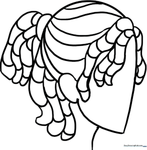 Black and white line art of stylized dreadlocks, featuring distinct cylindrical sections perfect for practicing coloring techniques and shading.