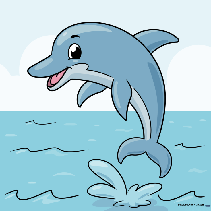 Dolphin in Cartoon Style
