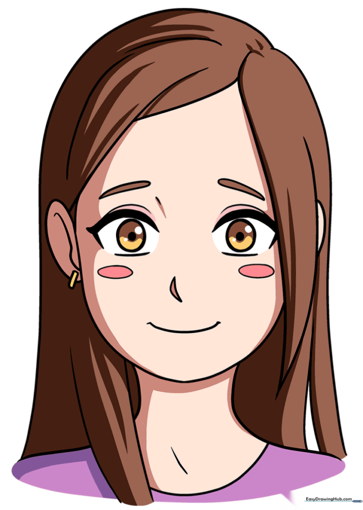 Cute Anime Girl's Head and Face