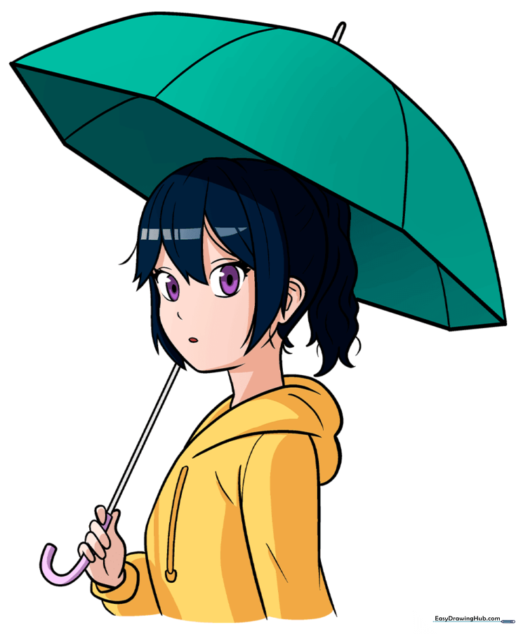 Anime Girl in the Rain