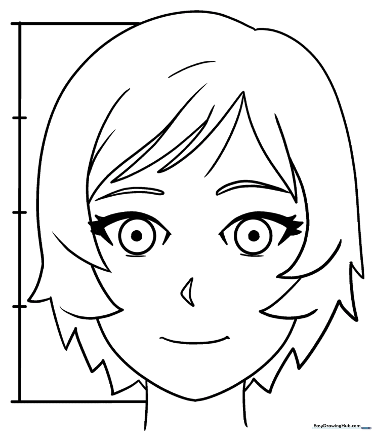 Anime Head and Face in Front View