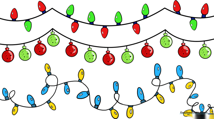 How to Draw Christmas Lights