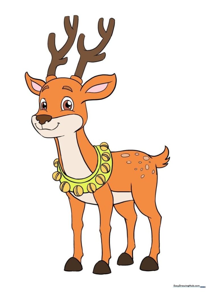 How to Draw a Cartoon Reindeer