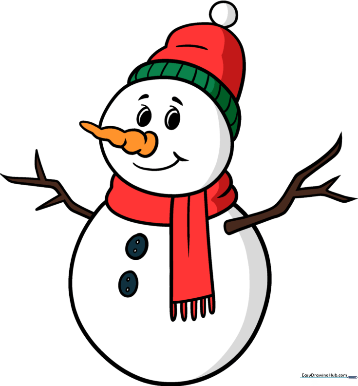 Easy Cartoon Snowman