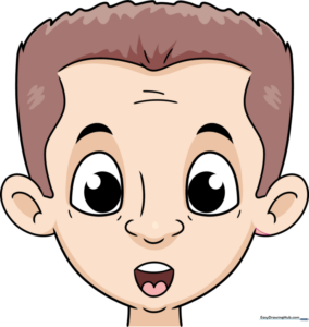 A cartoon face showing surprise with wide eyes and an open mouth, drawn with clean, simple lines.