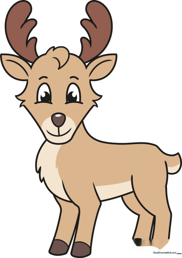 Easy Cartoon Reindeer