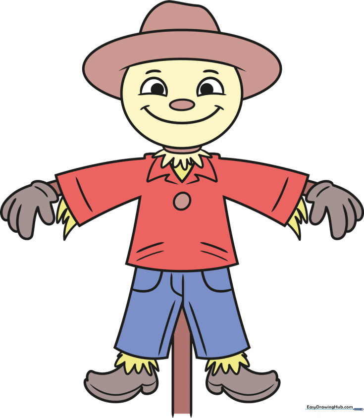 Easy Cartoon Scarecrow