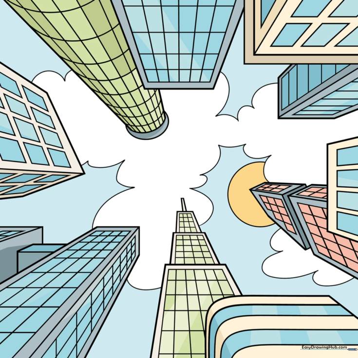One-Point Perspective City