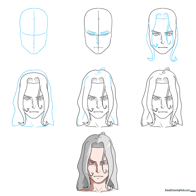Anime Vampire with White Hair