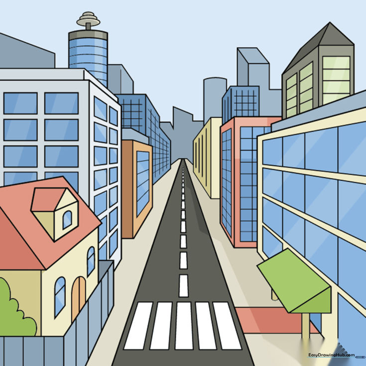 Easy City in One-Point Perspective