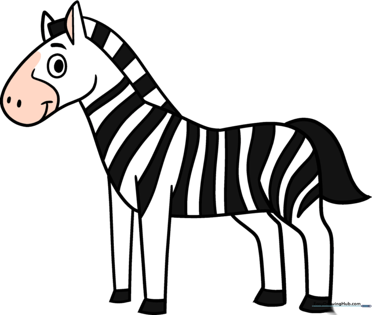 Easy Cartoon Zebra