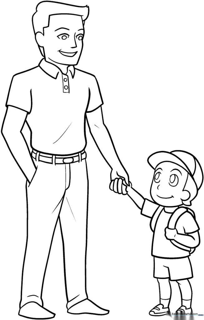 Father and Son Coloring Sheet