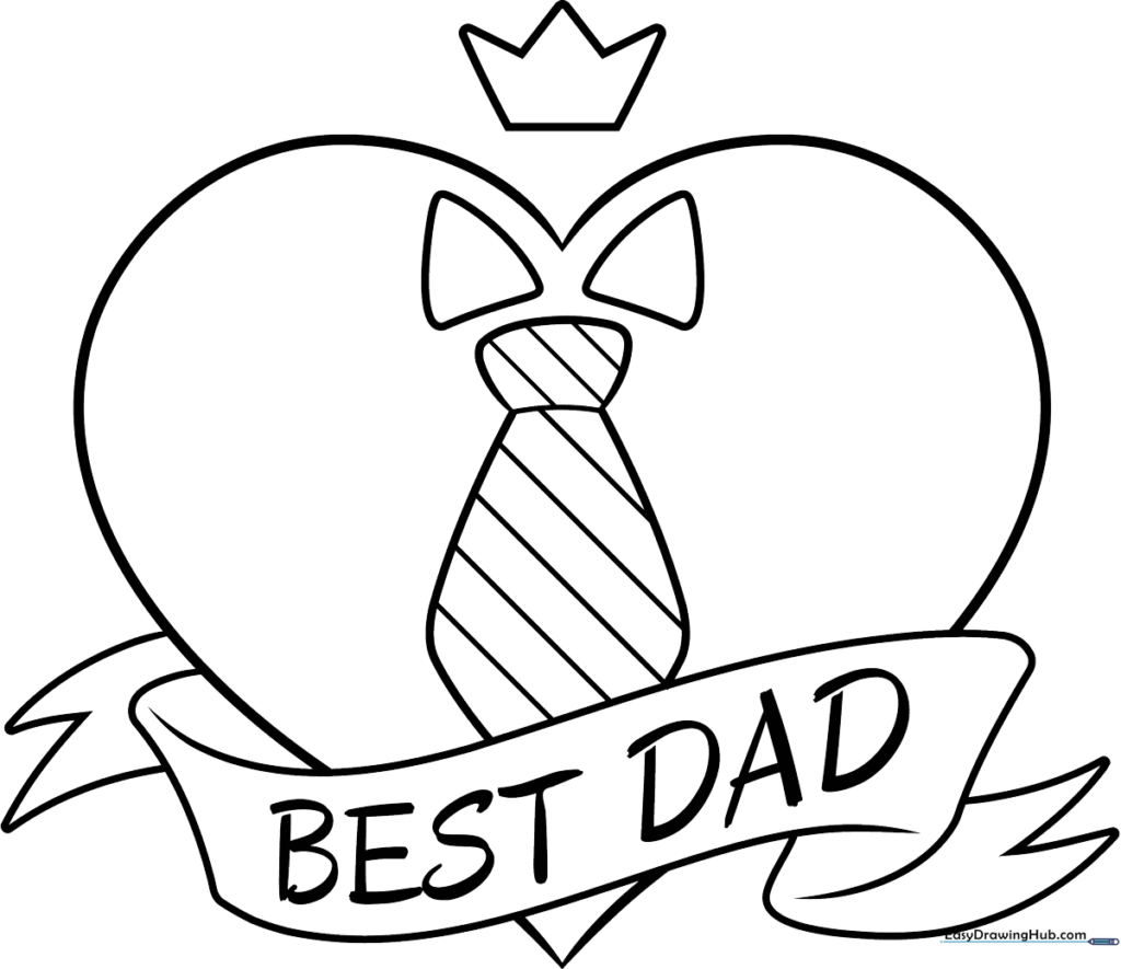 Father's Day Heart Coloring Sheet