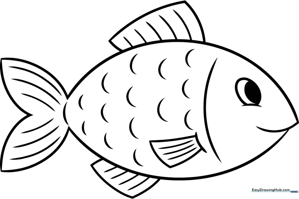 Easy Fish Coloring Sheet