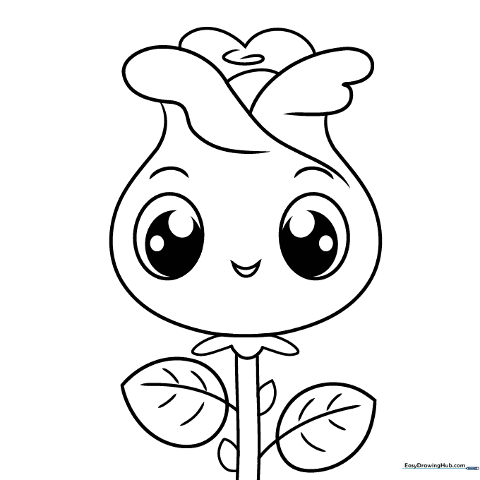 Cute Rose Coloring Sheet