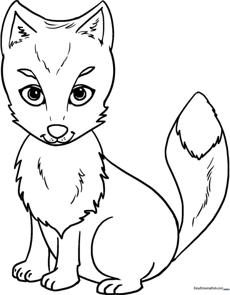 Arctic Fox Coloring Sheet