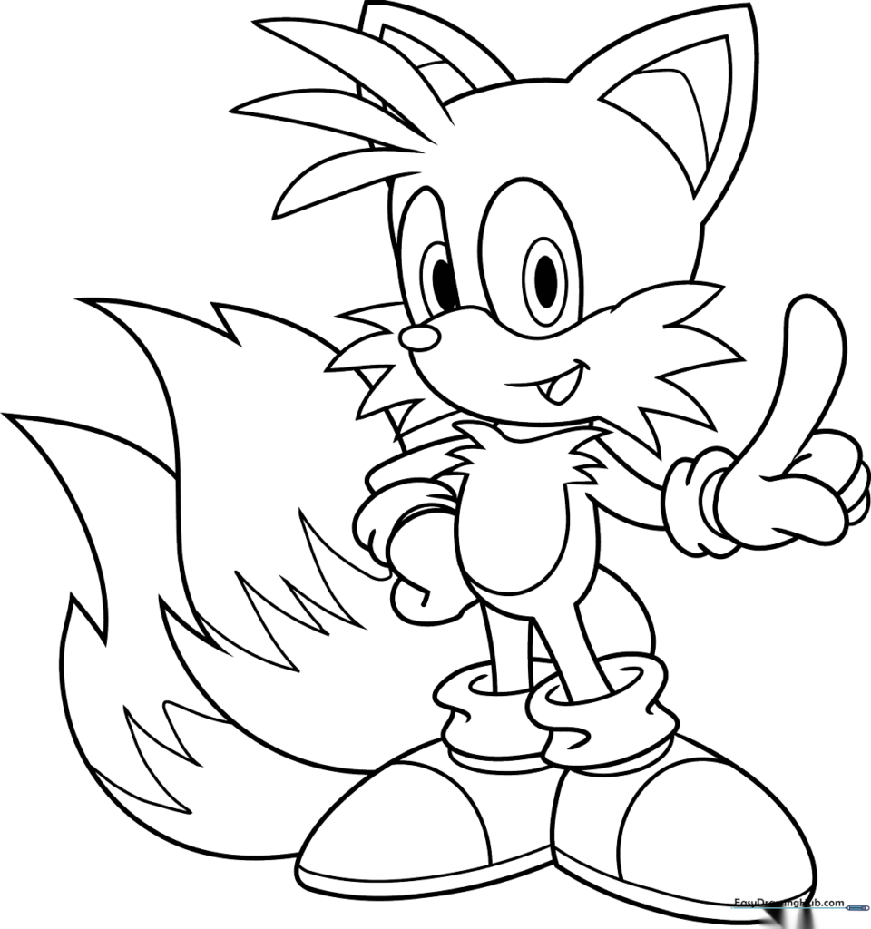Miles Tails Prower Coloring Sheet