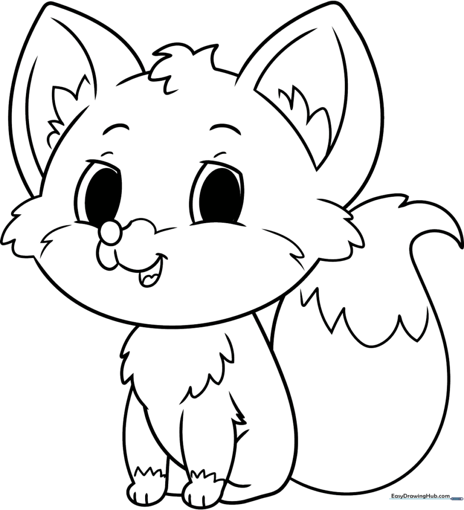 Cute Fox Coloring Sheet