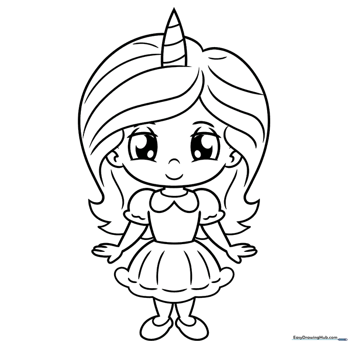 Unicorn Girl Coloring Sheet